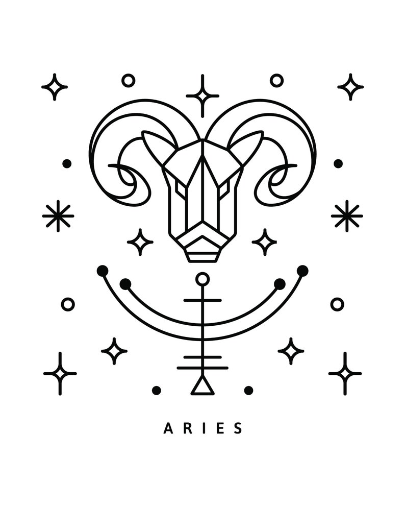 Aries Zodiac Print Zodiac Sign Astrology Gifts For Her | Etsy