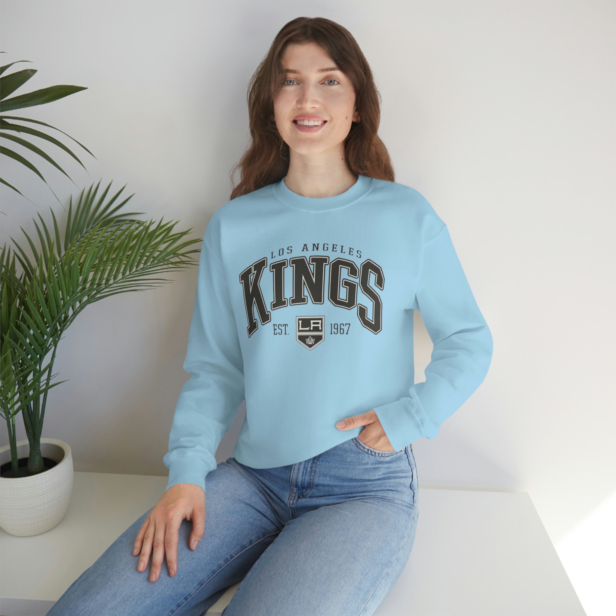 LA Kings Varsity Crewneck Sweatshirt  Vintage Kings Shirt, Los Angeles  Kings Sweater, LA Kings Hockey Pullover, Retro Los Angeles Hockey T  Designed & Sold By Tring Tee