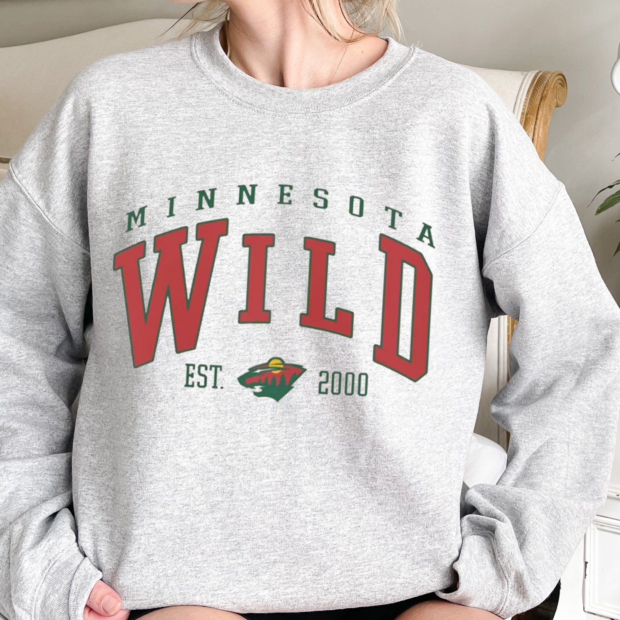 Gildan Minnesota Wild Crewneck Sweatshirt Black L