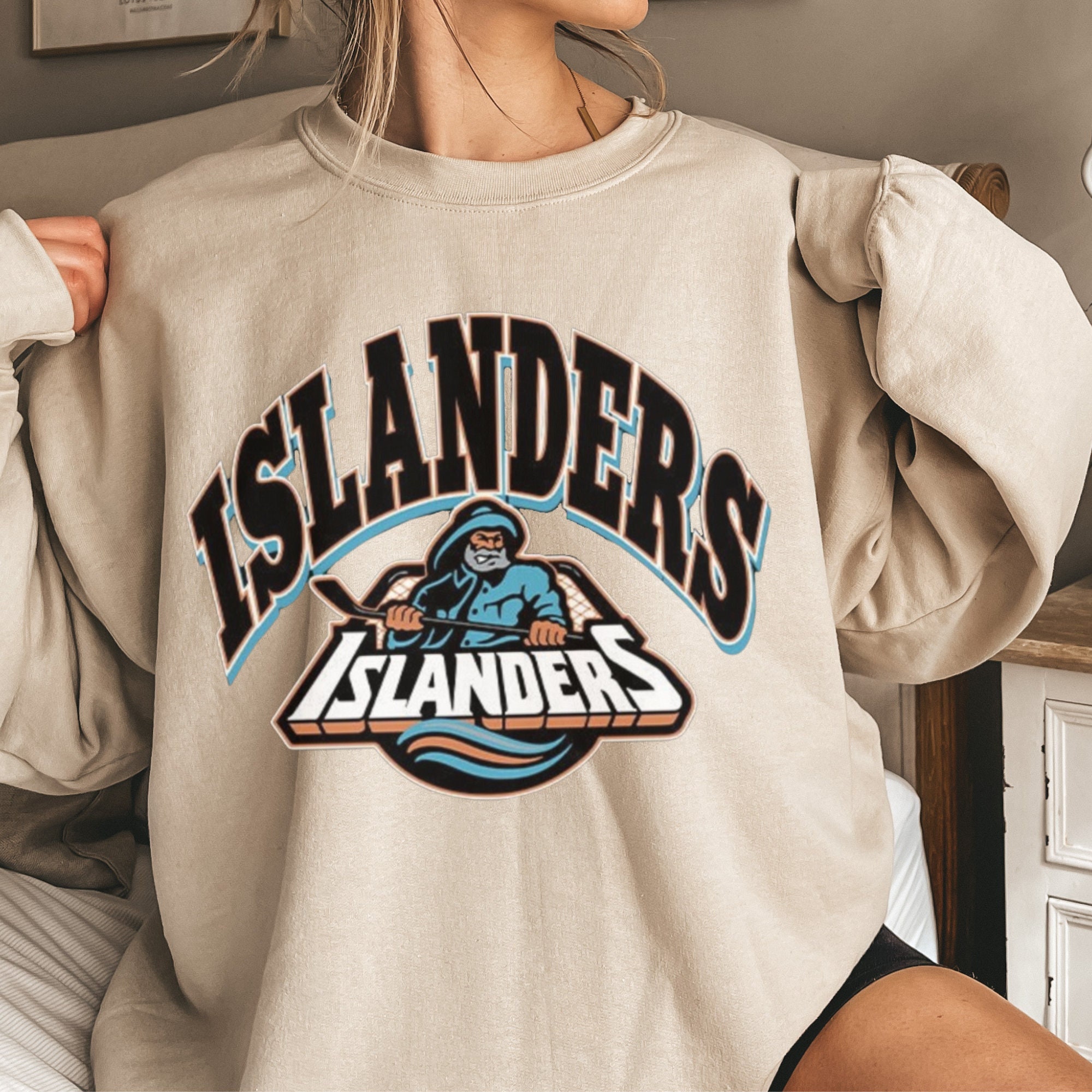 Vintage 90s NY Islanders Hooded Sweatshirt