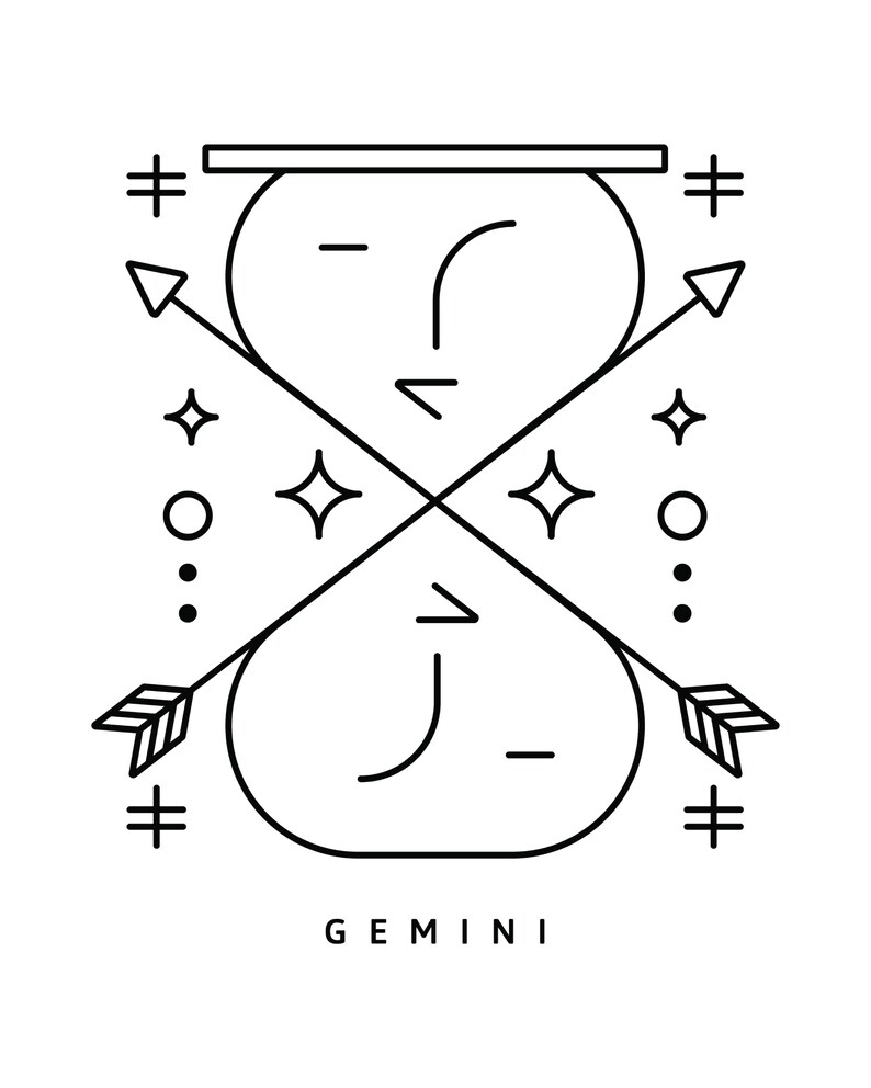 Gemini Zodiac Print Zodiac Sign Astrology Gifts For Her | Etsy