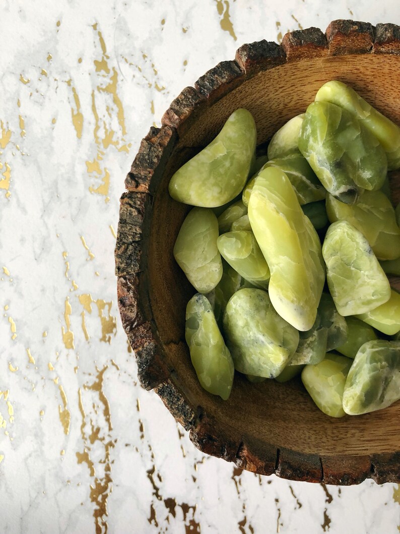 Green Serpentine Polished Stone Natural Tumbled Crystal Etsy