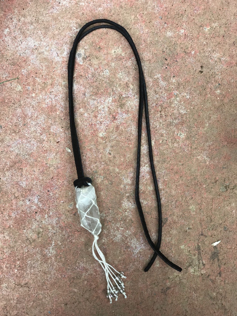 Bohemian Jewelry Raw Quartz Point Macrame Necklace Raw Stone Pendant Boho Necklace Healing Crystal Jewelry Gifts For Her
