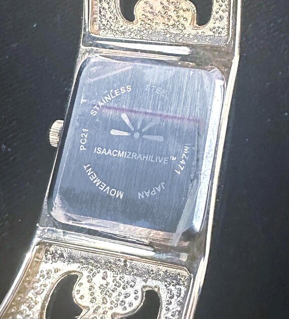 Vintage Issac Mizrahi Live Gold Tone & Rhinestone Hinged  display picture 1