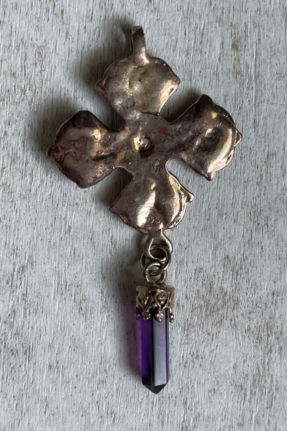 Antique Gold Wash over Sterling Silver Cross-Styl… - image 5