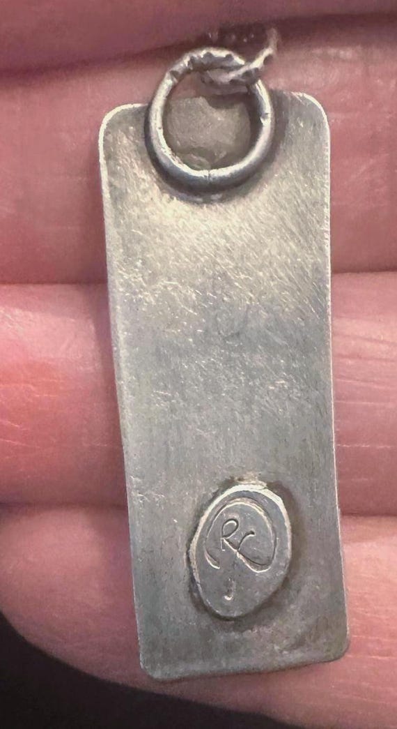 Vintage Silver Rectangular Signed "Dragonflies" P… - image 5