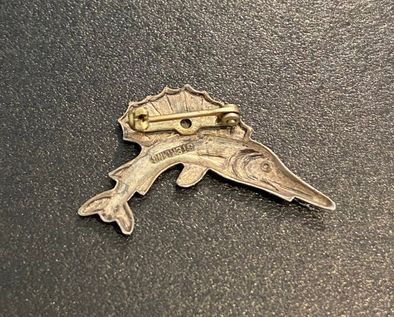 Vintage Sterling Silver Swordfish Lapel Pin - image 2
