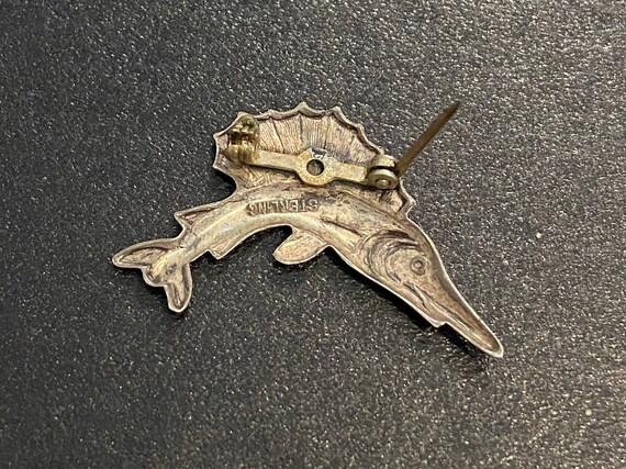 Vintage Sterling Silver Swordfish Lapel Pin - image 3