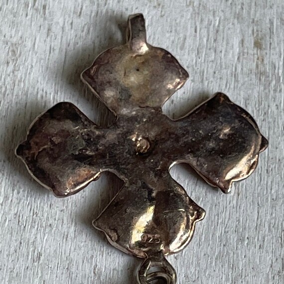 Antique Gold Wash over Sterling Silver Cross-Styl… - image 6
