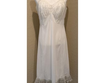 vintage Artemis Dainty - Robe longue fleurie rose fleurie Robe de nuit blanche USA SZ 40 LG