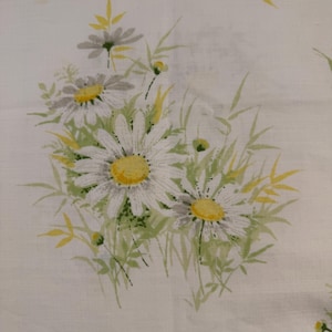 Sábanas vintage Spring Maid Wondercale Daisy, funda de almohada doble plana con margaritas, 3 piezas
