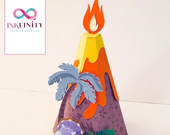 Volcano Box Cutting File - Archivo de corte Volcán - Molde Caixa Vulcão - DXF and SVG for Cameo and Cricut