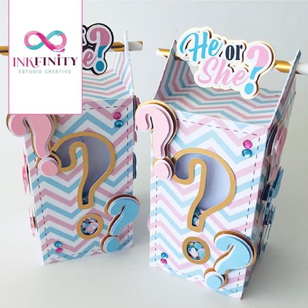 Gender Reveal Shaker Favor Box Cutting File - DXF and SVG fpr Cameo and Cricut