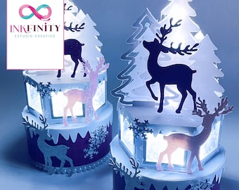 Christmas Box No. 1 Box Cutting File - Archivo de corte Caja Navidad - Molde Caixa Natal - DXF and SVG for Cameo and Cricut