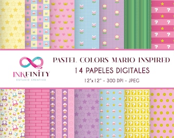 Papeles Digitales Mario - Mario Inspired Digital Papers - Papéis Digitais Mario