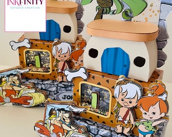 The Flintstones House Box Cutting File - Archivo de corte Casa Los Picapiedras -  DXF and SVG for Cameo and Cricut