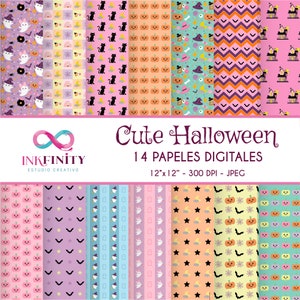 Cute Halloween Digital Papers - Cute Halloween Digital Papers - Halloween Patterns