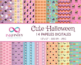 Cute Halloween Digital Papers - Cute Halloween Digital Papers - Halloween Patterns