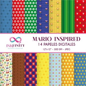 Mario Digital Papers - Mario Inspired Digital Papers - Papeis Digitais Mario