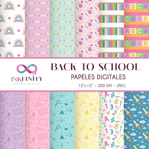 Papeles Digitales Regreso a Clases - Back to School Digital Papers - Papeles digitales escolares