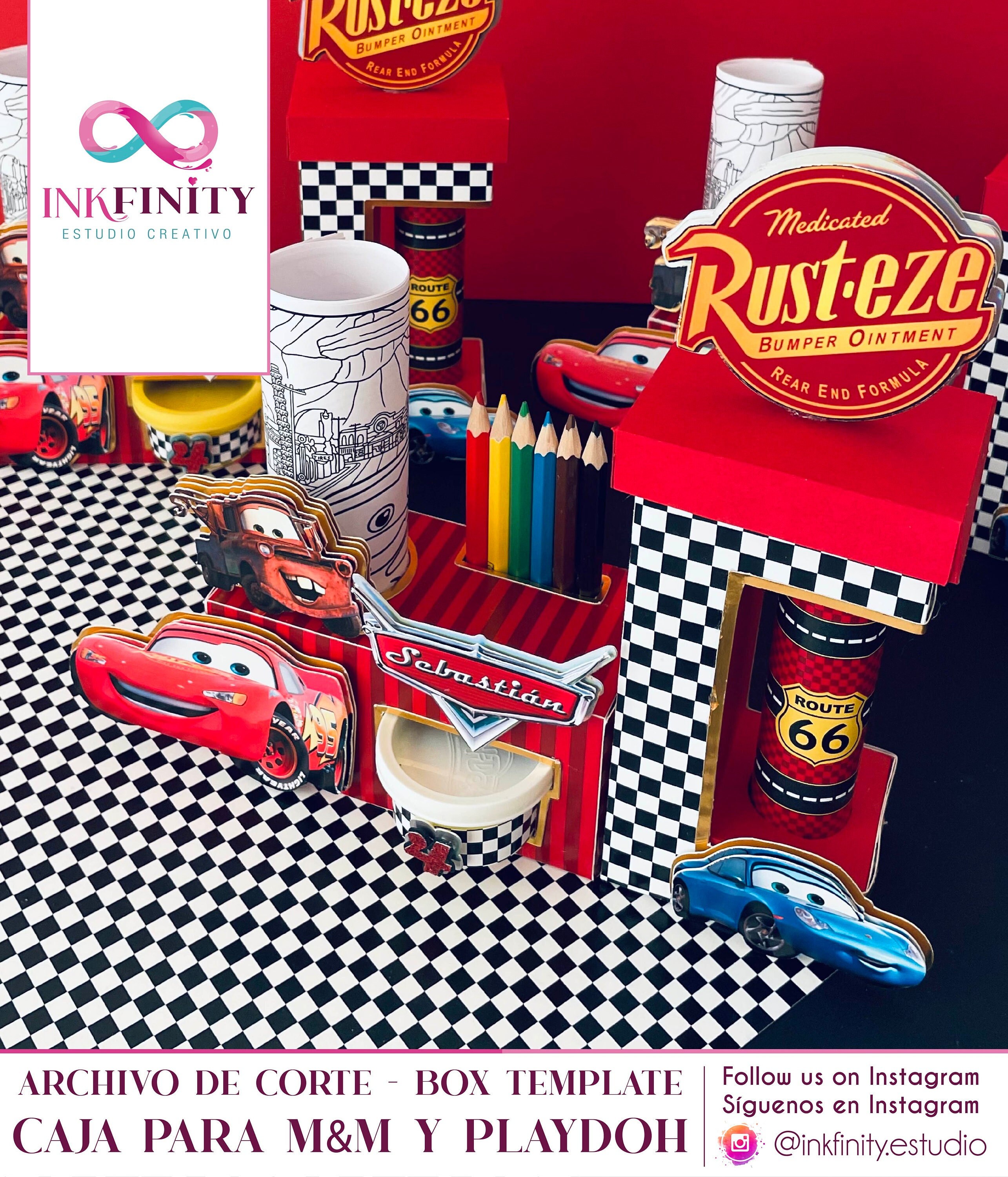 Cut file Box for play doh and candy tube - Includes instructions - Play Doh and candy tube box - Molde Caixa - DXF and SVG