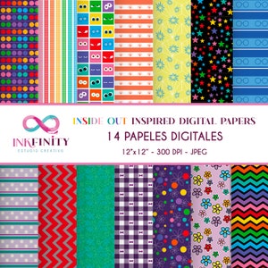 Von Intensely inspirierte digitale Papiere – Inside Out Inspirierte digitale Papiere – Papeis Digitais Intensely