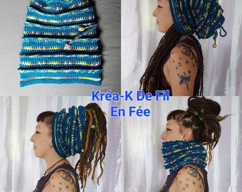 Hat for dreads made entirely by hand, crochet!