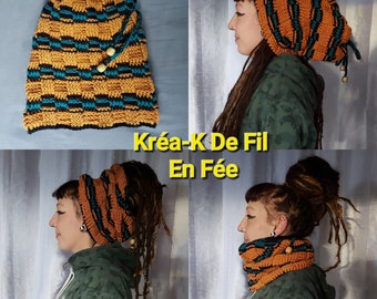 Hat for dreads made entirely by hand, crochet!