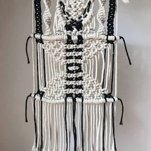 Black and White Macrame Wall Hanging
