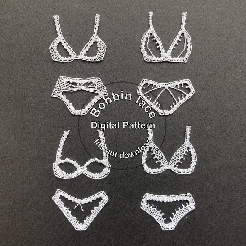 Downloadable Digital Pattern for a Bobbin Lace Lingerie Collection With ...