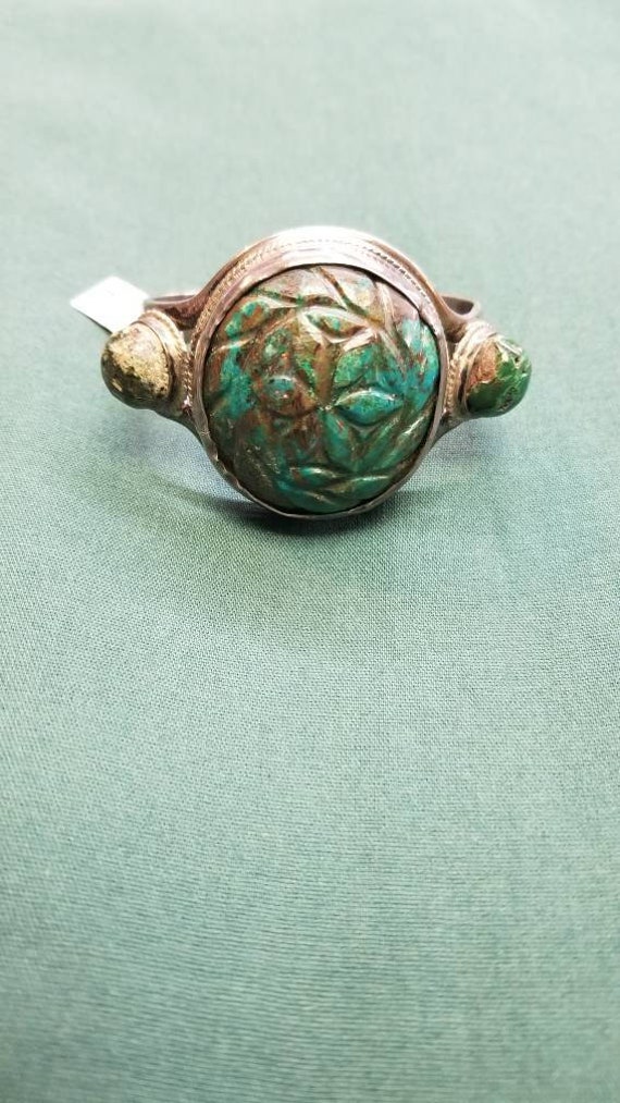 Vintage Sterling Turquoise nugget cuff