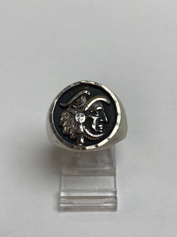 Sterling Silver Native American Intaglio Ring - image 1