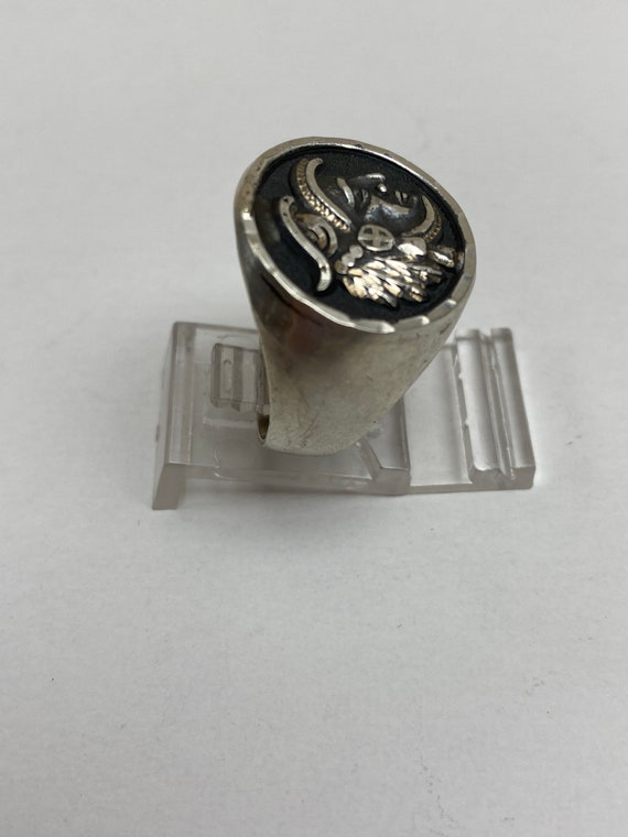 Sterling Silver Native American Intaglio Ring - image 3