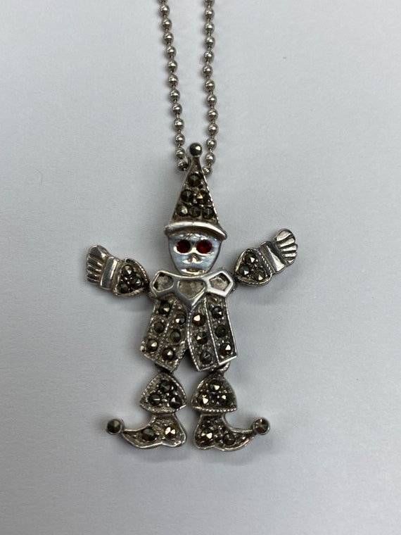 Moveable Sterling Silver Clown - image 2