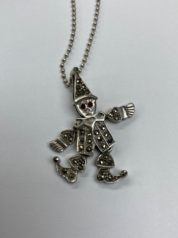Moveable Sterling Silver Clown - image 3
