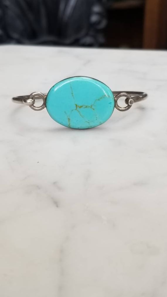 Turquoise Stone Sterling Bracelet