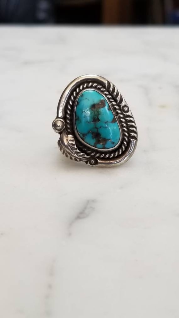 Turquoise and Sterling Statement Ring