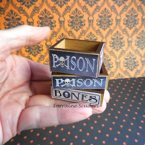 Poison and Bones Crates and Flats ~ Halloween ~ Dollhouse Miniatures