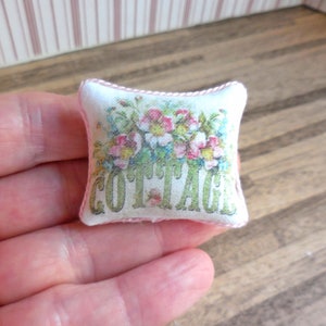 Floral Cottage Pillow ~ Dollhouse Miniatures