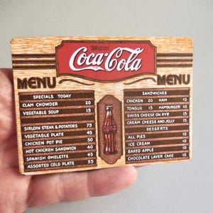 Vintage Coca Cola Menu Board - Etsy