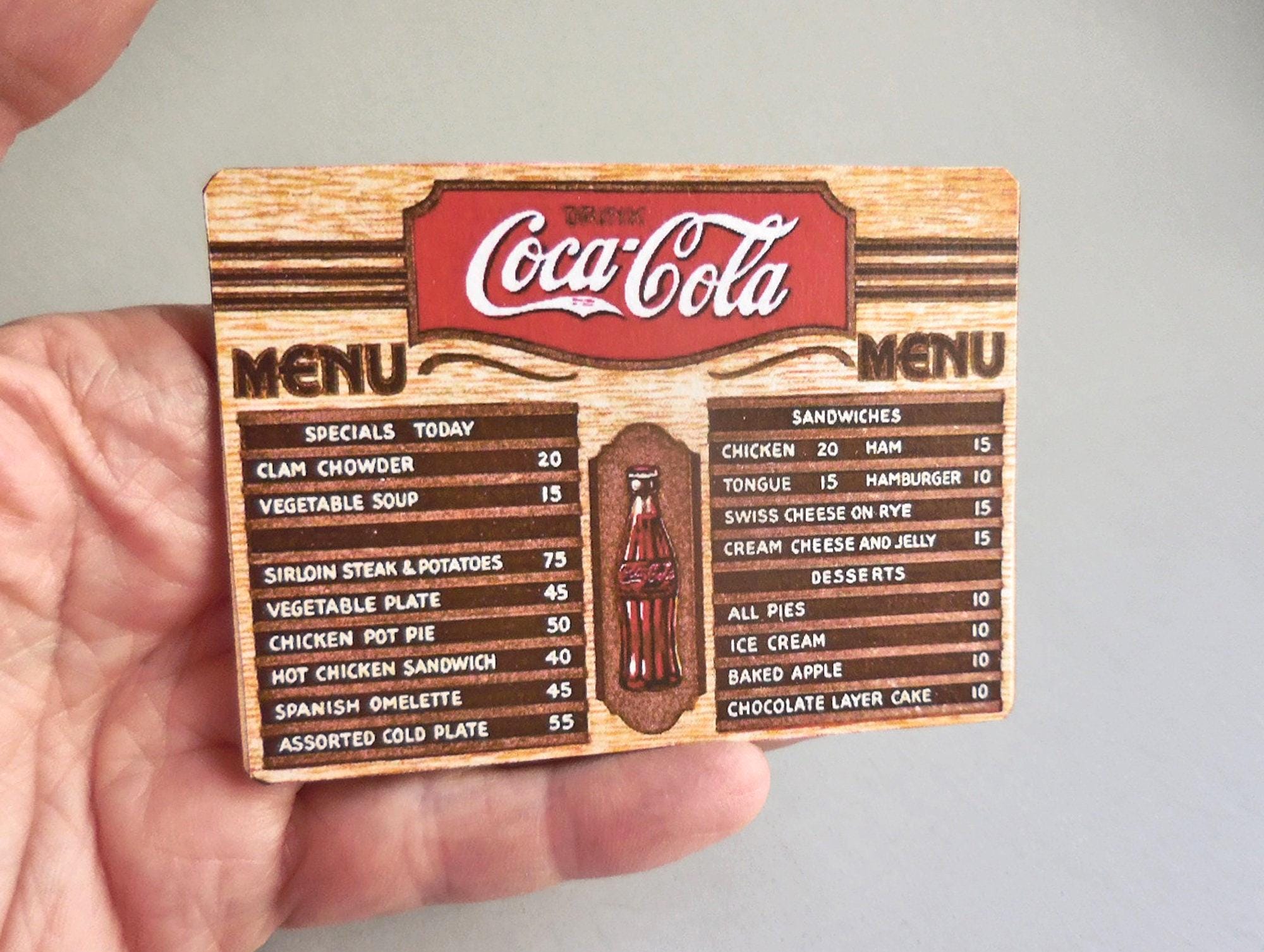 Vintage Coca Cola Menu Board - Etsy