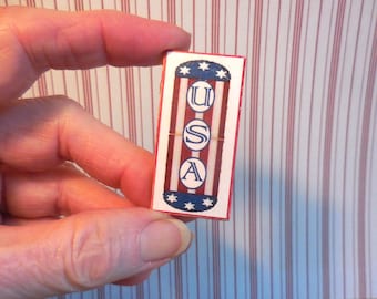 Americana USA Sign ~ Patriotic ~ Dollhouse Miniatures