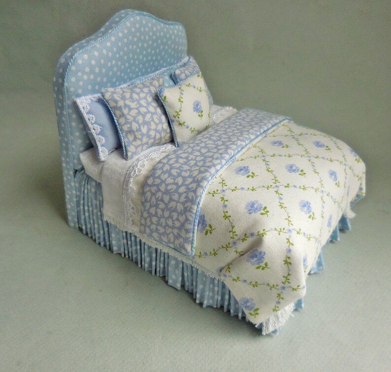 Dollhouse Miniature Laura Ashley Blue Katy Upholstered Etsy
