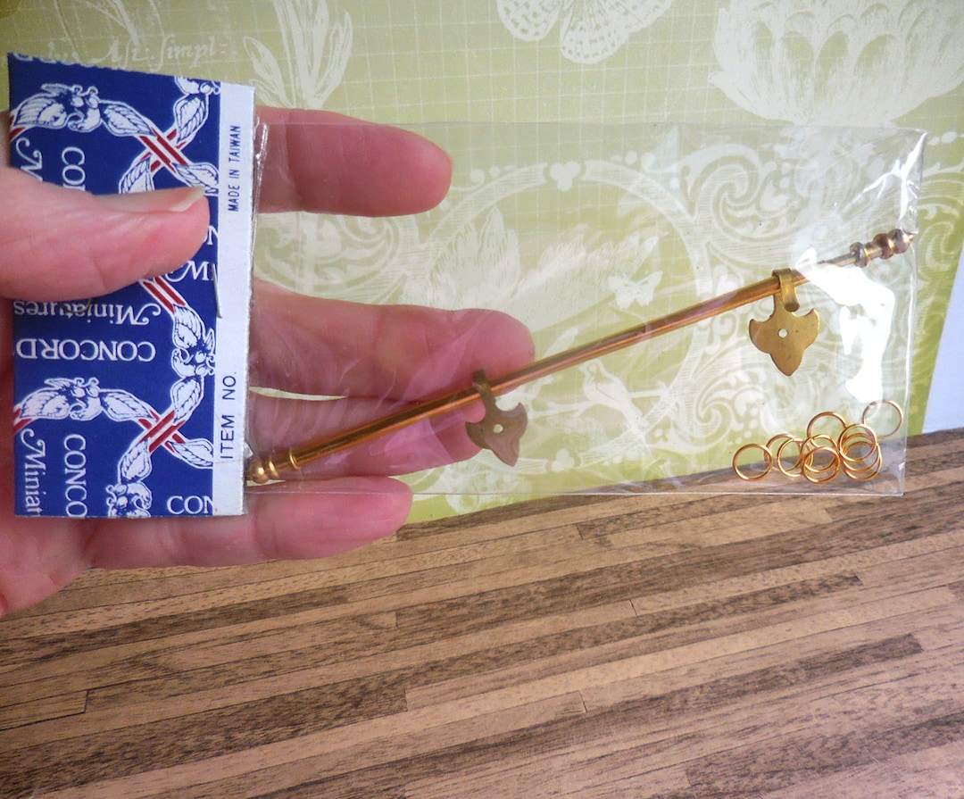 Miniature Curtain Rail Dolls House Gold Expanding Curtain Rail Rod Pole Miniature Curtain Accessory 1:12 Scale Dollhouse Accessory
