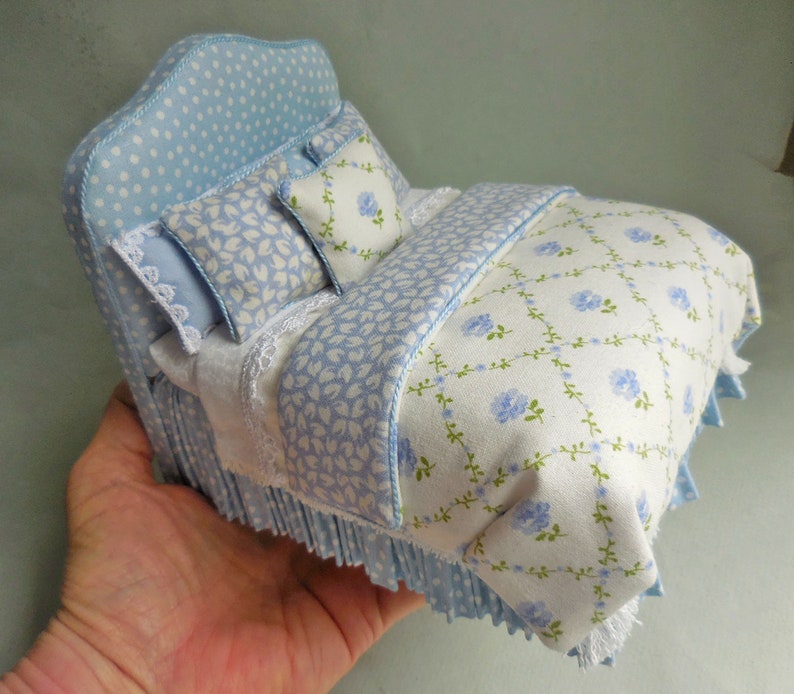 Dollhouse Miniature Laura Ashley Blue Katy Upholstered Etsy