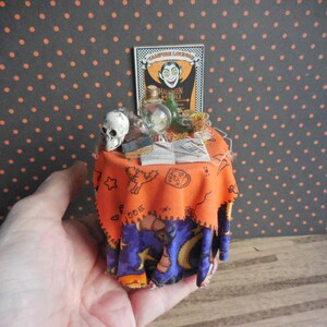 Fortune Teller Halloween Skirted Table ~ Dollhouse Miniature