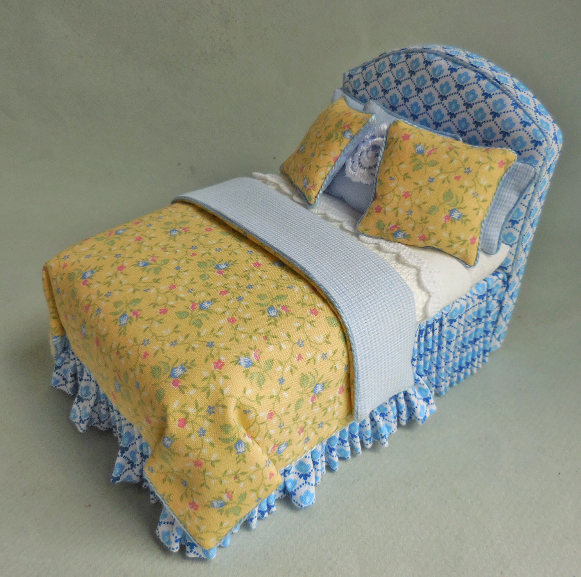 Sunshine Upholstered Headboard Twin Bed Dollhouse Miniature Etsy