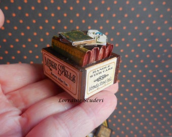 Caja y libros de hechizos mágicos de Halloween ~ Miniatura de casa de muñecas