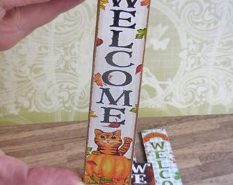 Welcome Porch Sign ~ Dollhouse Miniature