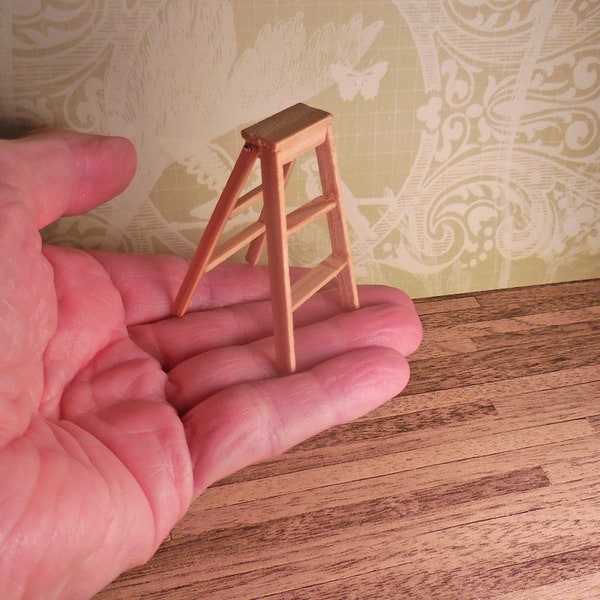 Wood Step Ladder ~ Dollhouse Miniature